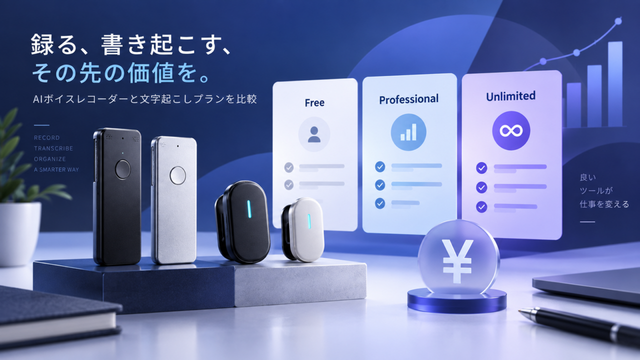 PLAUDの本体価格と料金プランを比較するイメージ